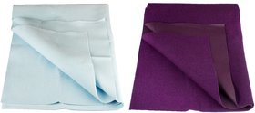Florite Reusable Mat/Mattress Protector/Absorbent and Water Proof Sheets (100cm X 70cm, Medium) - Sea Blue and Purple - Set of 2
