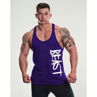                       The Blazze Men's Beast Tank Tops Muscle Gym Bodybuilding Vest Fitness Workout Train Stringers                                              