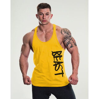                       The Blazze Men's Beast Tank Tops Muscle Gym Bodybuilding Vest Fitness Workout Train Stringers                                              