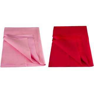 Florite Reusable Mat/Mattress Protector/Absorbent and Water Proof Sheets (100cm X 70cm, Medium) - Baby Pink and Red - Set of 2