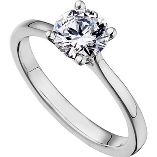 Natural Diamond Silver Plated Ring Original  Lab Certified American Diamond Ring For Unisex By CEYLONMINE