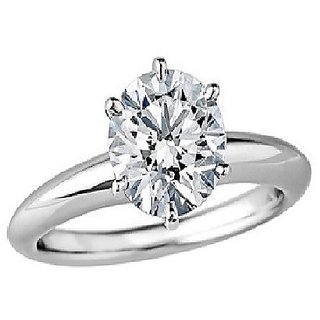                       Original Stone Diamond Silver Plated Ring  Natural Stone (American Diamond) Ring By CEYLONMINE                                              