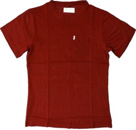 Zooks Unisex Cotton Deep Crimson Red Pocket Half Sleeve T-shirt