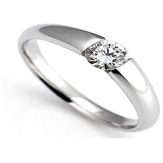                       Original Stone Diamond Silver Plated Ring  Natural Stone (American Diamond) Ring By CEYLONMINE                                              