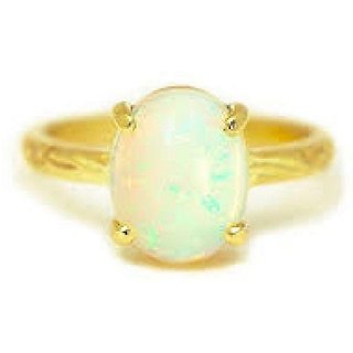                       Natural Opal Stone 7.25 Ratti Gold Plated Ring Unheated  Good Quality Stone Opal Ring BY CEYLONMINE                                              