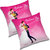 RADANYA Printed Polyester Cushion Cover Set of 2 Pink,24X24 Inches