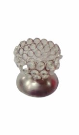 Metalcrafts Tee Light holder, metal and crystal, round shape, 10 cm