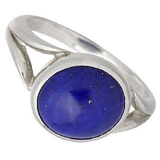                       5.25 Ratti Natural Lapis Lazuli Silver Plated Ring Original  Lab Certified Stone Lapis Lazuli Ring By CEYLONMINE                                              
