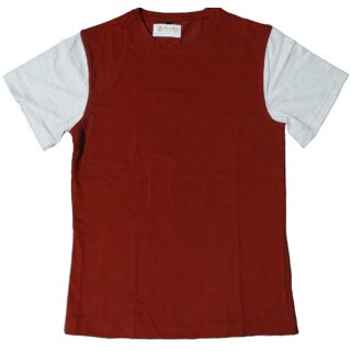 Zooks Unisex Cotton Deep Crimson Red T-shirt Textured Off-white Half Sleeve