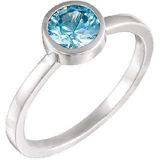                       Blue Topaz Silver Plated Ring Original  Natural Stone Topaz Ring By CEYLONMINE                                              