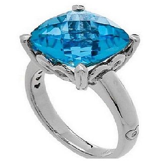                       Astrological Stone Topaz 7.25 Ratti  Silver Plated Ring Original & Natural Stone  Ring By CEYLONMINE                                              
