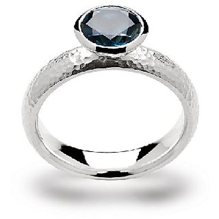                       Original & Natural Stone Blue Topaz 6.25 Ratti  Silver Plated Ring  For Unisex By CEYLONMINE                                              