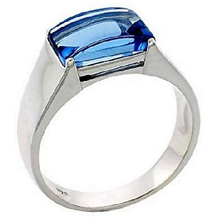                      Natural Stone Topaz Ring Original & Effective Stone Blue Topaz Silver Plated Ring By CEYLONMINE                                              