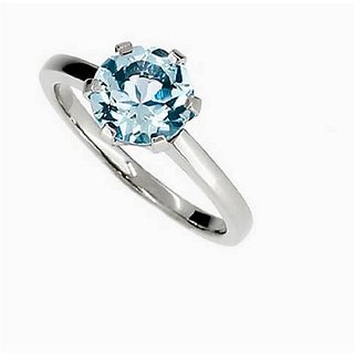                       6.25 Ratti Blue Topaz Silver Plated Ring Original & Natural Stone Topaz Ring By CEYLONMINE                                              