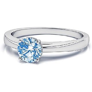                       Blue Topaz Silver Plated Ring Original & Natural Stone Topaz Ring By CEYLONMINE                                              