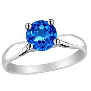                       6.25 Ratti Blue Topaz Silver Plated Ring Original & Natural Stone Topaz Ring By CEYLONMINE                                              