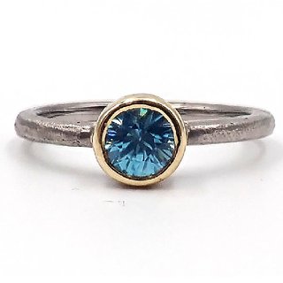                       Natural Stone Blue Topaz Ring Original & Effective Stone Topaz Silver Plated Ring By CEYLONMINE                                              