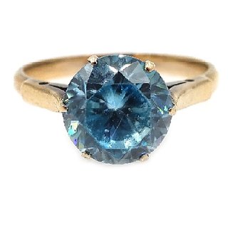                       Blue Topaz Ring Unheated  100 Original Gemstone Blue Topaz  Ring For Astrological Purpose By CEYLONMINE                                              