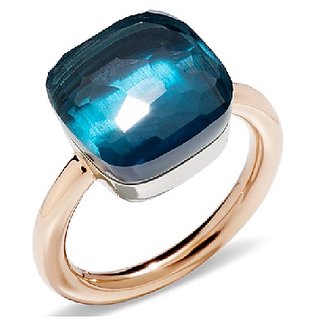                       Original & Natural Stone Topaz 5.25 Carat  Gold Plated Ring  For Unisex By CEYLONMINE                                              