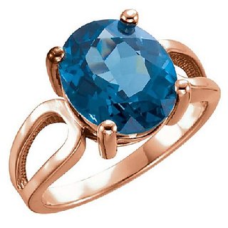                       Original & Natural Stone Topaz 5.25 Carat  Silver Plated Ring  For Unisex By CEYLONMINE                                              