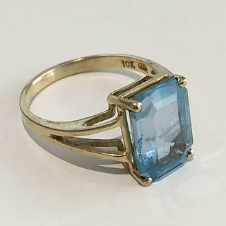                       CEYLONMINE - Topaz Gold Plated Ring Certified & Astrological Gemstone Ring For Astrological Purpose                                              