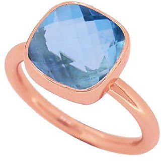                       CEYLONMINE - Semi-Precious Stone Topaz Gold Plated Ring For Astrological Purpose                                              