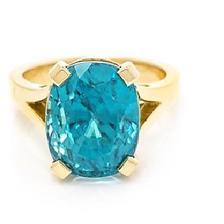                       Natural Stone Blue Topaz Ring Original & Effective Stone Topaz Silver Plated Ring By CEYLONMINE                                              