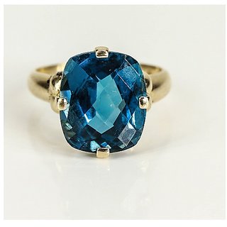                       Original & Natural Stone Topaz 5.25 Carat  Silver Plated Ring  For Unisex By CEYLONMINE                                              