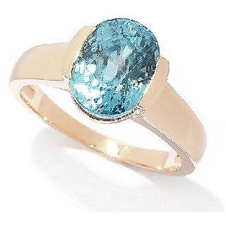                       CEYLONMINE -5.25 Carat Topaz Gold Plated Ring Certified  Astrological Gemstone Ring For Astrological Purpose                                              