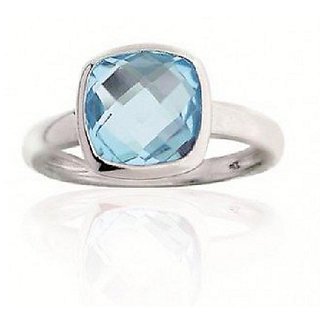                       Astrological Stone Blue Topaz 5.25 Ratti  Gold Plated Ring Original  Natural Stone  Ring By CEYLONMINE                                              