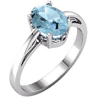                       Semi - Precious Stone Blue Topaz 6.25 Ratti Gemstone Ring Gold Plated By CEYLONMINE                                              