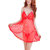 ARARA Women Net Lingerie set Babydoll Dress RED
