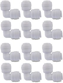 Elbows Connectors Double Side Pushfit 1/4 inch QC x 1/4 inch QC for RO Water Purifier , PACK OF 12 PC