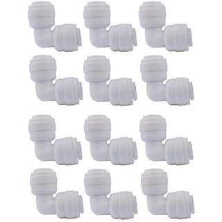 Elbows Connectors Double Side Pushfit 1/4 inch QC x 1/4 inch QC for RO Water Purifier , PACK OF 12 PC