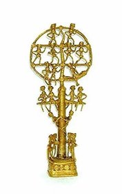 Metalcrafts Brass Tree of Man, showpiece, Tribal Art, table beauty, 30 cm