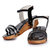 Funku Fashion Women's Ankle Strap Platform Heel Black Wedges
