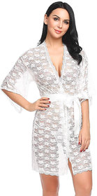 ARARA White Lace Nightwear Robe for women and girls