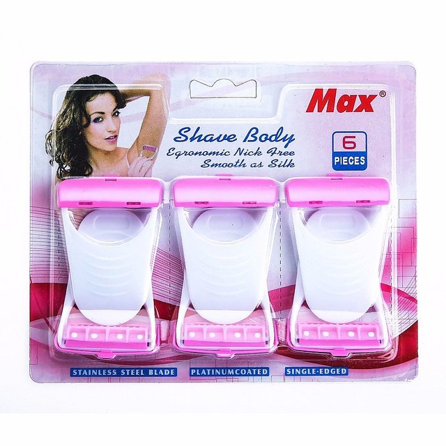 MAX Set of 6 Underarms women Hair Removal Razor Disposable shaver Ladies  hair remover Skin Blade