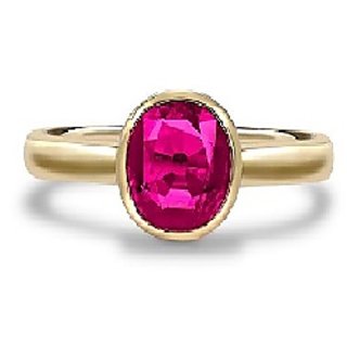                       Original Ruby 5.25 Ratti Gold Plated Ring Lab Certified Stone Manik Stone Ring By CEYLONMINE                                              
