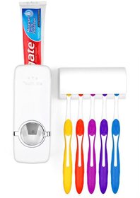 Unique BB Automatic Toothpaste Dispenser And Tooth Brush Holder Set Random Color CodeZDis-Dis518