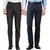 Haoser Men's  combo Pack of 2 Cotton Rayon Slim Fit Formal Trouser/ Office Wear formal trousers for men-Navy Blue, Dark Brown
