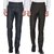 Haoser Men's  combo Pack of 2 Cotton Rayon Slim Fit Formal Trouser/ Office Wear formal trousers for men-Blue,Dark Brown