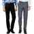Haoser Men's Formal Trouser Combo of 2 /Cotton Rayon Slim Fit formal trousers for men-Black, Blue