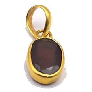                      Lab Certified Original Hessonite Pendant unheated goemd stone Gold Plated Pendant For Astrological Purpose By ceylonmine                                              