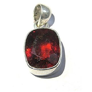                       Hessonite pendant  silver Plated Pendant Lab Certified & Original Stone gomed Pendant By Ceylonmine                                              