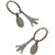 Stylewell(Set Of 2)  Unisex Eiffel Tower Metallic Toy Key Ring/Keychain For Bikes/Scooty/Cars (Silver)