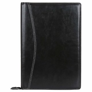MMRJ Faux Leather Professional Executive Files and Folder, Certificate, Documents Holder (20 Thin Leafs)  (Set Of 1, Bla