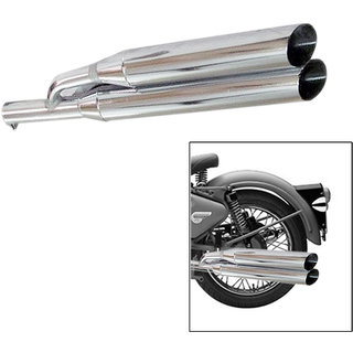 Buy Dhe Best Bike Dual Barrel Silencer Exhaust Double Barrel Bullet Silencer Chrome Suitable BS3 BS4 Model For Thunderbird 500 Online 2255 from ShopClues