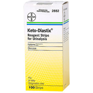 50 Strips Keto Diastix Reagent Strips for Urinalysis (Glucose  Ketones)
