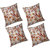 RADANYA Printed Polyester Cushion Cover With Filler Set of 4 White,24x24 Inches